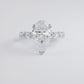 6.69ctw Pear Shape F-VS2 Under Halo Lucida Setting Lab Grown Diamond Engagement Ring set in 14k White Gold