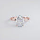 2.64ct GIA Certified Oval Cut Petite Wire Solitaire Lab Grown Diamond Engagement Ring set in 14k Rose Gold