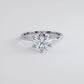 2.01 Carat GIA Certified Round Brilliant Petite Tapered 6 Prong Solitaire Lab Grown Diamond Engagement Ring set in Platinum