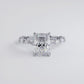 4.20ctw GIA Certified Radiant Cut Alternating Round & Marquise Lab Grown Diamond Engagement Ring set in 14k White Gold