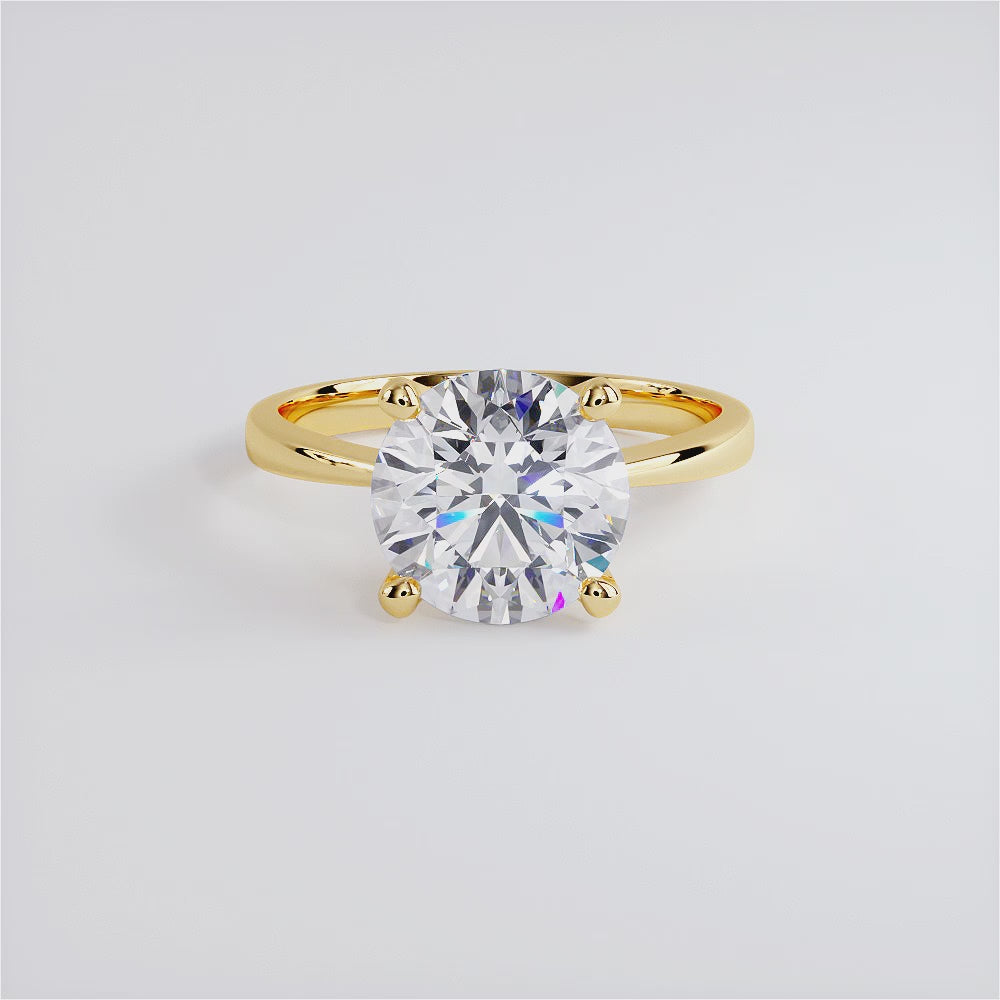 2.5 Carat Round Brilliant Petite Tapered 4 Prong Solitaire