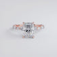 4.20ctw GIA Certified Radiant Cut Alternating Round & Marquise Lab Grown Diamond Engagement Ring set in 14k Rose Gold