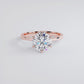 2.01 Carat GIA Certified Round Brilliant Petite Tapered 6 Prong Solitaire Lab Grown Diamond Engagement Ring set in 14k Rose Gold