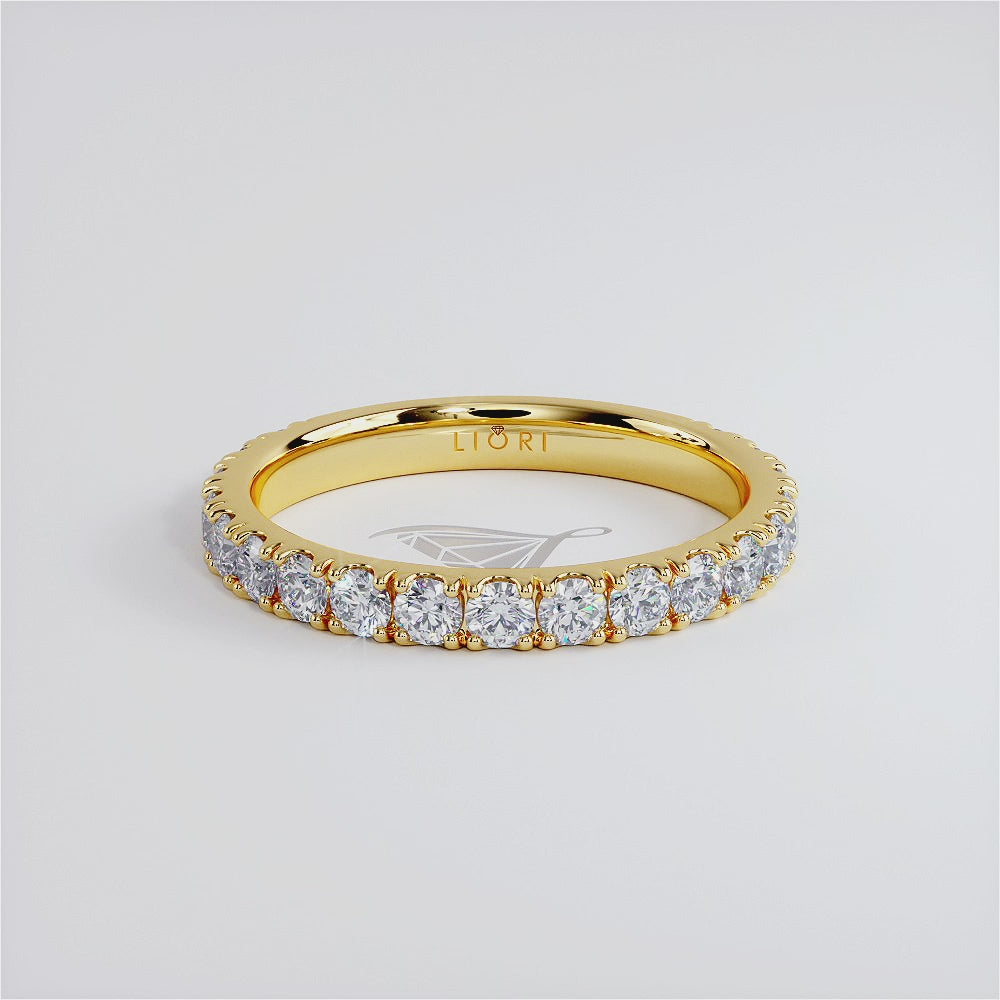 2.6mm Diamond Wedding Band Ring Anniversary Ring 1.15ctw 14k Yellow Gold