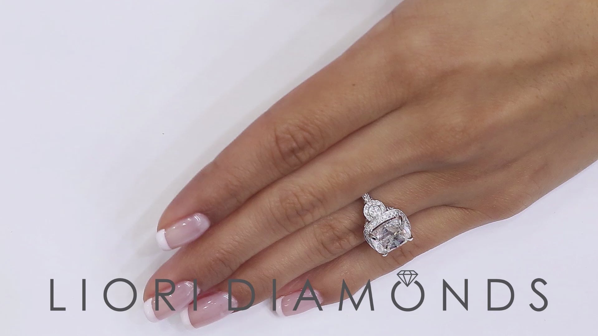 5.68ctw D-I1 Cushion Cut Diamond Engagement Ring 14k White Gold Vintage Style