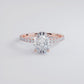 2.47ctw GIA Certified Oval Cut Under Halo Petite Micropavé Lab Grown Diamond Engagement Ring set in 18k Rose Gold