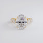 9.50ctw Oval Cut Lucida set Lab Grown Diamond Engagement Ring set in 14k Yellow Gold