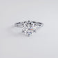 3.37ct GIA Certified G-VS1 Round Brilliant Petite Tapered 6 Prong Solitaire Lab Grown Diamond Engagement Ring set in 14k White Gold