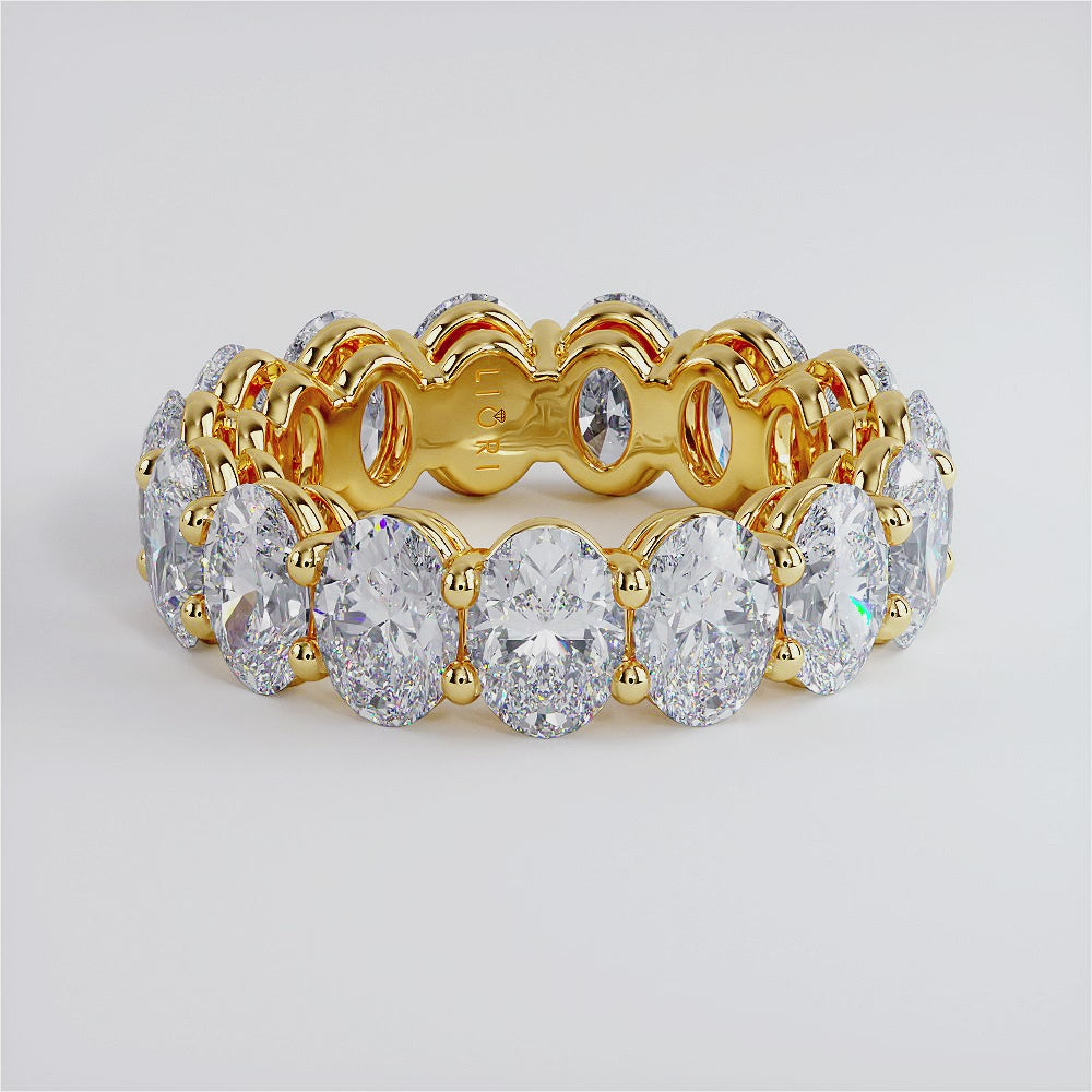 7.95ctw Oval Cut Diamond Eternity Band Set In 14k Yellow Gold