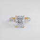 7.41ctw GIA Certified E-VVS2 Radiant Cut Micropavé Lucida Setting Lab Grown Diamond Engagement Ring set in 14k Yellow Gold