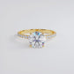 2.02ctw D-VVS2 GIA Certified Round Brilliant Under Halo Petite Micropavé Lab Grown Diamond Engagement Ring set in 14k Yellow Gold