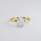 2.07ct GIA Certified Oval Cut Petite Wire Solitaire Lab Grown Diamond Engagement Ring set in 14k Yellow Gold