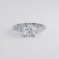 3.47ctw GIA Certified Round Brilliant Micropavé & Graduated Side Lab Grown Diamond Engagement Ring 14k White Gold