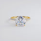 3.74ctw GIA Certified Round Brilliant Under Halo Petite Micropavé Lab Grown Diamond Engagement Ring set in 14k Yellow Gold