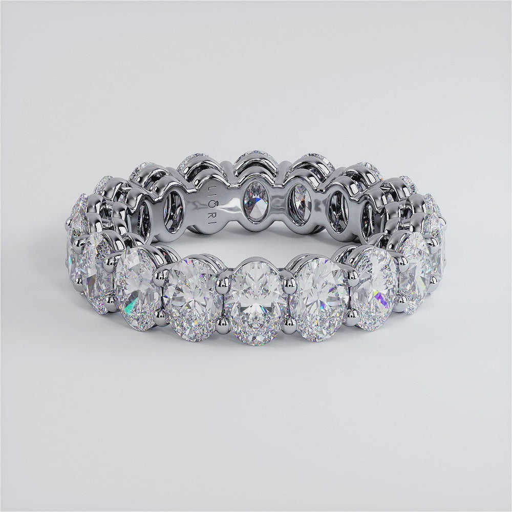 5.95ctw Oval Cut Diamond Eternity Band Set In Platinum