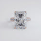 19.61ctw GIA Certified F-VVS2 Radiant Cut 3D Micropavé Cathedral Lab Grown Diamond Engagement Ring set in 14k Rose Gold