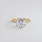 4.50ctw Round Brilliant F-VS1 Micropavé 6 Prong Petite Lab Grown Diamond Engagement Ring 14k Yellow Gold