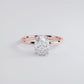 2.07ct GIA Certified Oval Cut Petite Wire Solitaire Lab Grown Diamond Engagement Ring set in 14k Rose Gold