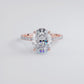 3.55ctw Oval Cut Under Halo Petite Micropavé Lab Grown Diamond Engagement Ring set in 14k Rose  Gold