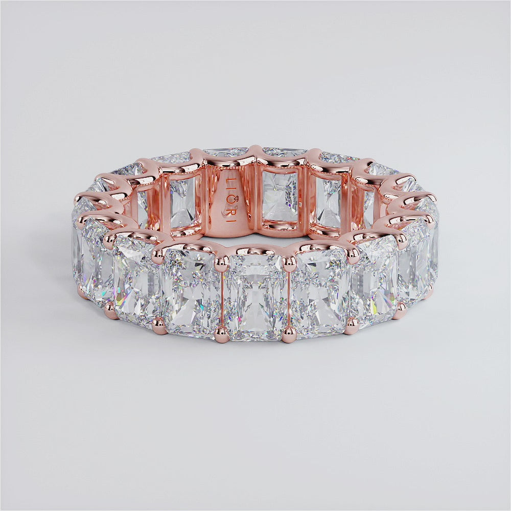 9.00ctw Radiant Cut Diamond Eternity Band Set In 14k Rose Gold