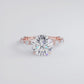 3.92ctw Round Brilliant F-VS1 Alternating Round & Marquise Lab Grown Diamond Engagement Ring set in 14k Rose Gold