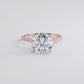 3.74ctw GIA Certified Round Brilliant Under Halo Petite Micropavé Lab Grown Diamond Engagement Ring set in 14k Rose Gold