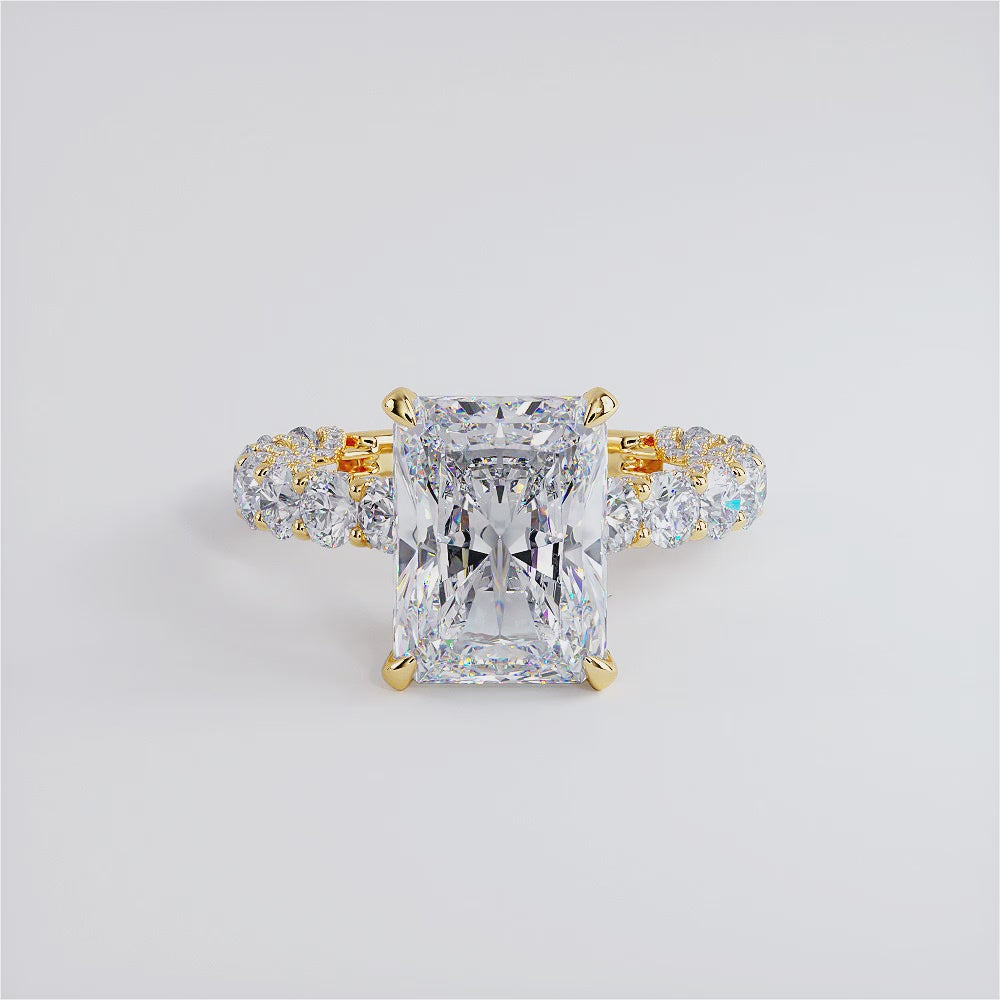 5 Carat Radiant Cut Micropavé Lucida Setting