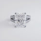 10.87ctw F-VVS2 Radiant Cut Micropavé Split Shank Lab Grown Diamond Engagement Ring set in 14k White Gold