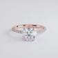 1.98ctw GIA Certified Round Brilliant Wire Basket Petite Micropavé Lab Grown Diamond Engagement Ring set in 14k Rose Gold