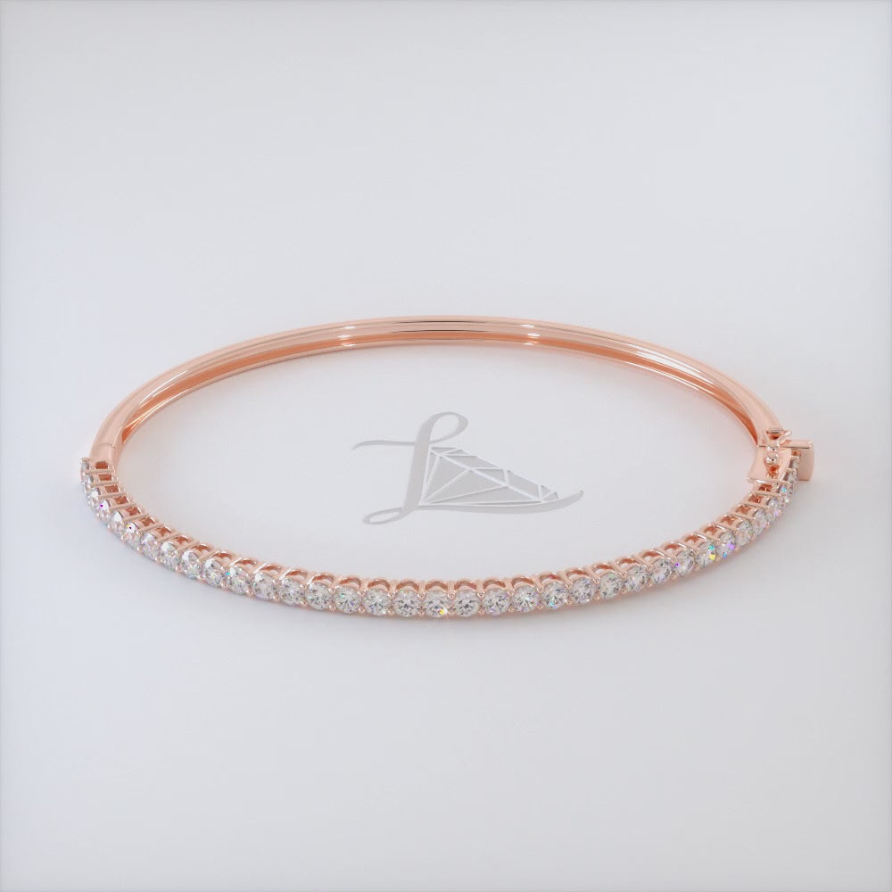 2.00ctw Round Brilliant Diamond Bangle Bracelet set in 14k Rose Gold