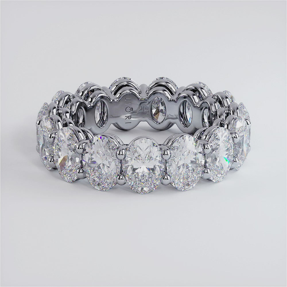 7.95ctw Oval Cut Diamond Eternity Band Set In Platinum