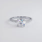 1.43ctw GIA Certified Round Brilliant Under Halo Petite Micropavé Lab Grown Diamond Engagement Ring set in Platinum