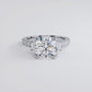 5.00ctw GIA Certified D-VS2 Round Brilliant Micropavé Three Stone Lab Grown Diamond Engagement Ring 14k White Gold