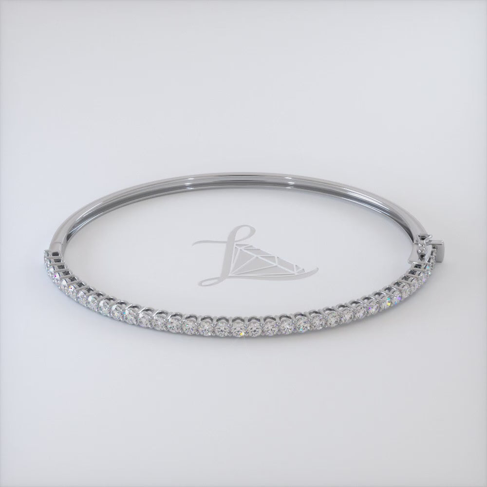 2.00ctw Round Brilliant Diamond Bangle Bracelet set in 14k White Gold
