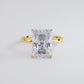 4.23 Carat GIA Certified Radiant Cut Petite Wire Solitaire Lab Grown Diamond Engagement Ring set in 14k Yellow Gold