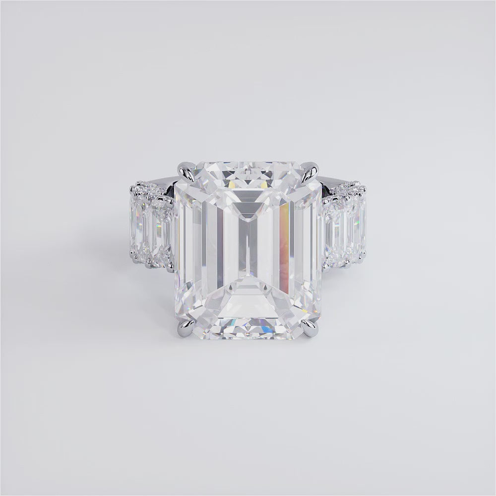 15 Carat Emerald Cut Micropavé Lucida Set Masterpiece