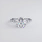 3.92ctw Round Brilliant F-VS1 Alternating Round & Marquise Lab Grown Diamond Engagement Ring set in Platinum