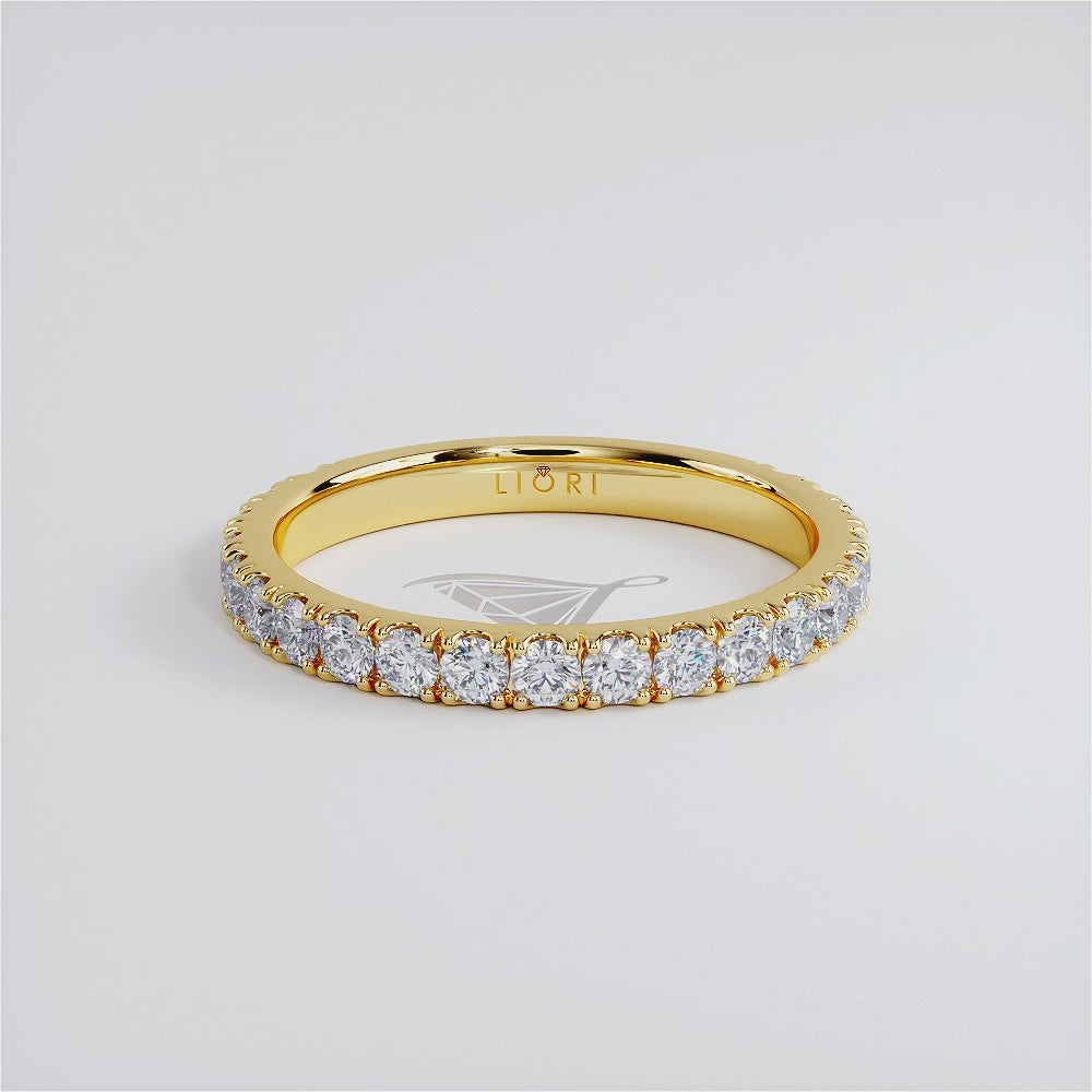 2.3mm Diamond Wedding Band Ring Anniversary Ring 0.75ctw 14k Yellow Gold