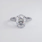 6.05ctw Oval Cut Trio Micropavé Lab Grown Diamond Engagement Ring set in Platinum