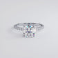 1.97ctw D-VVS1 GIA Certified Round Brilliant Under Halo Petite Micropavé Lab Grown Diamond Engagement Ring set in Platinum