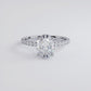 2.42ctw Oval Cut Under Halo Petite Micropavé Lab Grown Diamond Engagement Ring set in Platinum