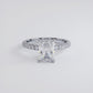 2.55ctw GIA Certified E-VS1 Radiant Cut Under Halo Petite Micropavé Lab Grown Diamond Engagement Ring set in Platinum