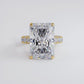 19.61ctw GIA Certified F-VVS2 Radiant Cut 3D Micropavé Cathedral Lab Grown Diamond Engagement Ring set in 14k Yellow Gold