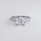 4.38ctw GIA Certified Round Brilliant Micropavé Split Shank Lab Grown Diamond Engagement Ring set in 14k White Gold