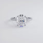 3.55ctw Oval Cut Under Halo Petite Micropavé Lab Grown Diamond Engagement Ring set in Platinum