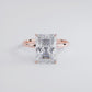 4.23 Carat GIA Certified Radiant Cut Petite Wire Solitaire Lab Grown Diamond Engagement Ring set in 14k Rose Gold