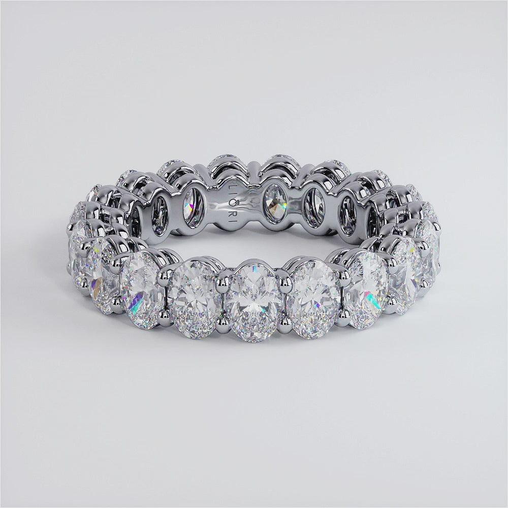 5.00ctw Oval Cut Diamond Eternity Band Set In 14k White Gold