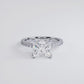 4.59ctw Princess Cut F-VVS2 Petite Micro Prong Set Lab Grown Diamond Engagement Ring set in 14k White Gold