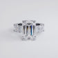 10.73ctw GIA Certified E-VVS2 Emerald Cut Micropavé Lucida Set Lab Grown Diamond Engagement Ring set in 14k White Gold