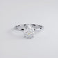 2.07ct GIA Certified Oval Cut Petite Wire Solitaire Lab Grown Diamond Engagement Ring set in Platinum